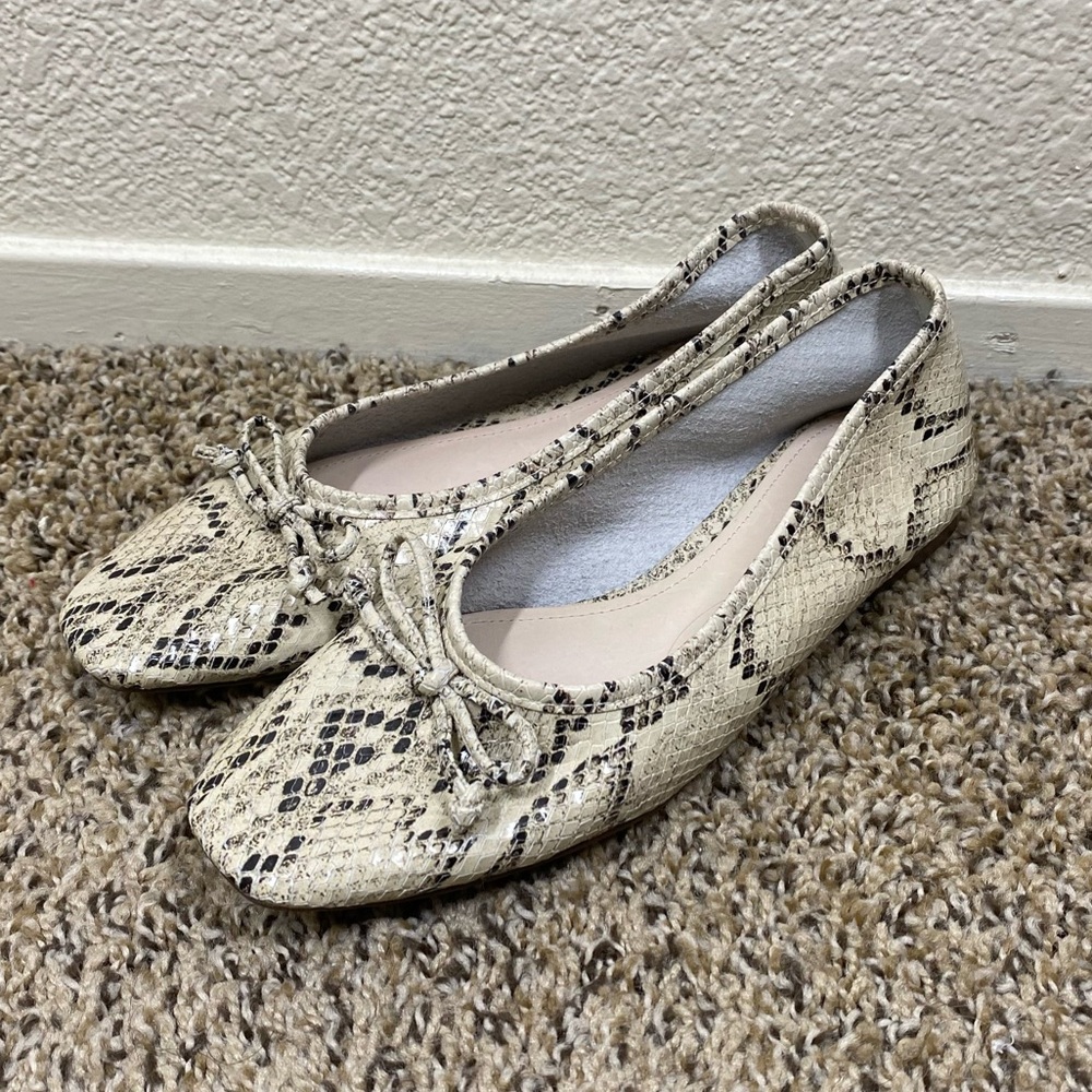SCHUTZ Women's Arissa Bow Ballet Flats Snake Print